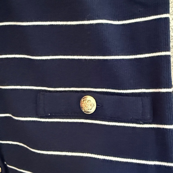 Ann Taylor Navy and White Striped Tank Top with Gold Buttons - Picture 5 of 5